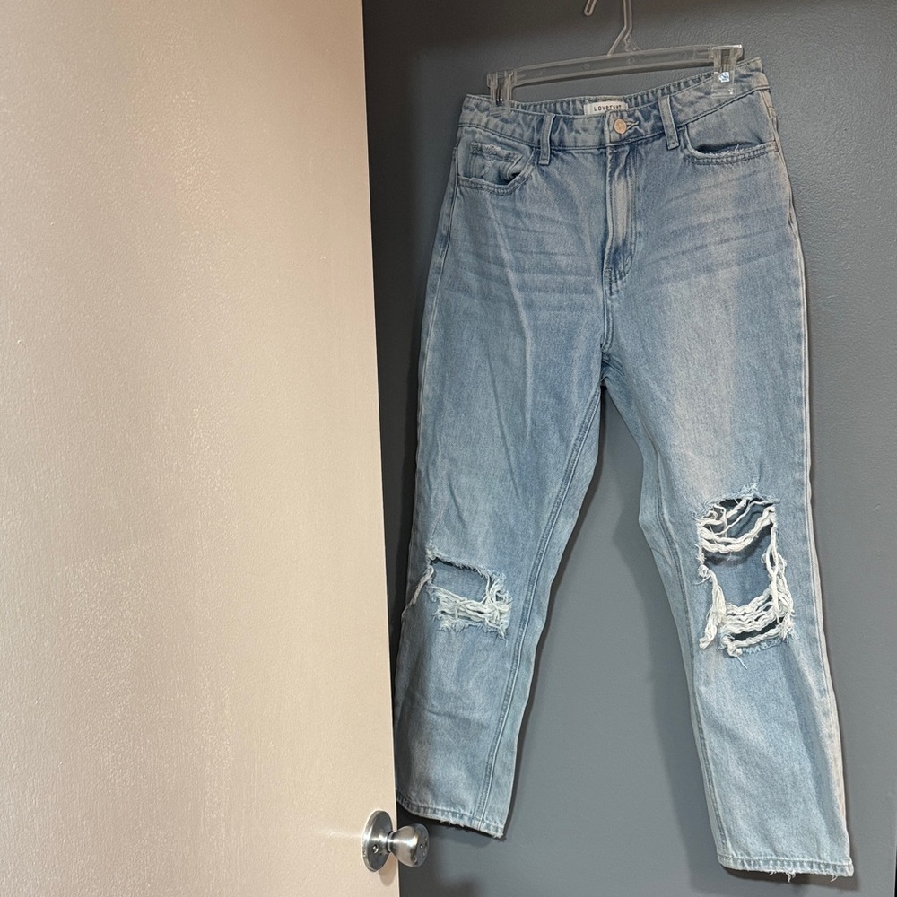Stylish Distressed Blue Boyfriend Jeans